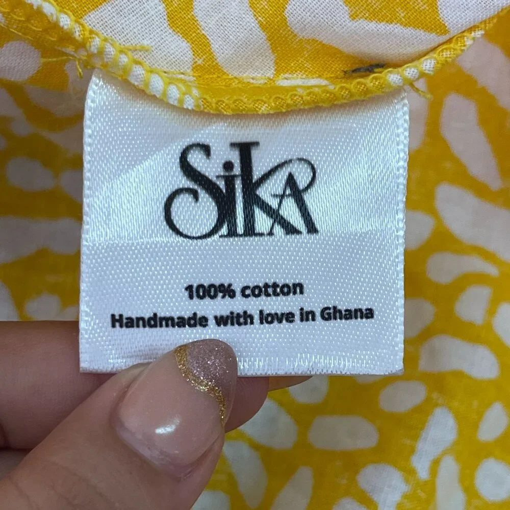 SIKA by Anthropologie Women's Yellow Marigold Ruffled Maxi Dress Size 4P - Picture 8 of 16
